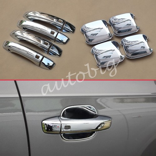 For Audi Q7 2016-2018 Glossy Chrome Door Handle Surround Molding Cover Protector