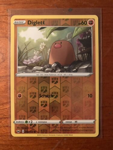 Details about  &nbsp;Diglett 092/202 Reverse Holo Sword & Shield Pokemon Card