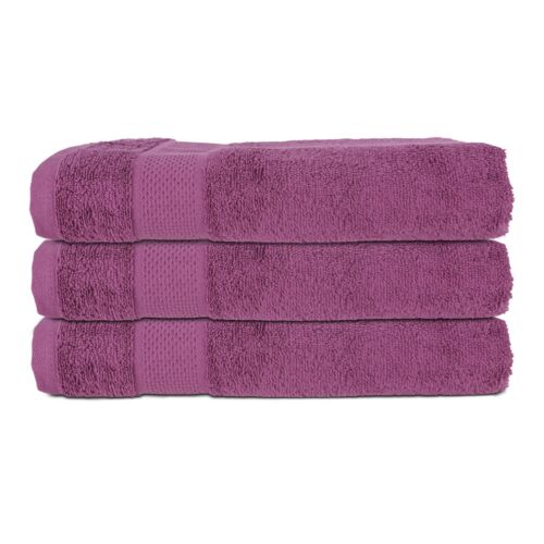 Plum//Holly Hock color 3 Pieces Purple Large Bath Towel 30x52 Inch 550 GSM