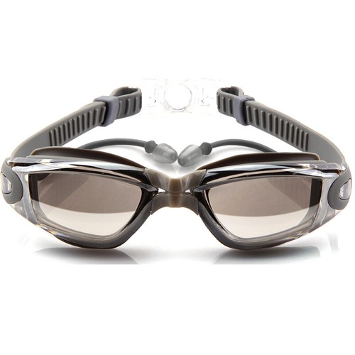Schwimmbrille Erwachsene UV-Schutz Anti-Fog Goggles Taucherbrille mit Ohrstöpsel