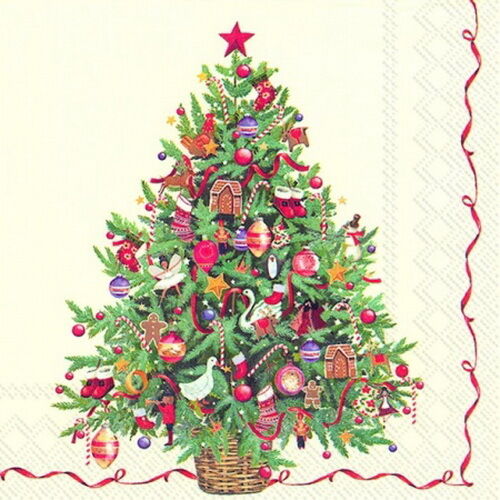 20 Servietten/"Christmas Tree/"Weihnachten*33x33*Weihnachtsbaum*Nostalgie*Stern
