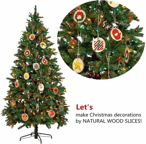 Wood Slices Round Natural Circle Tree Bark Wooden Log For DIY Crafts Ornaments