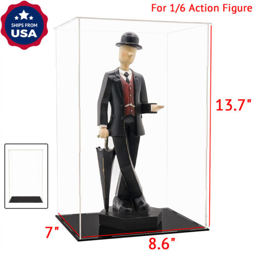 US Acrylic Display Box Case 13.7/" H Plastic Base Self-Install Dustproof Figures