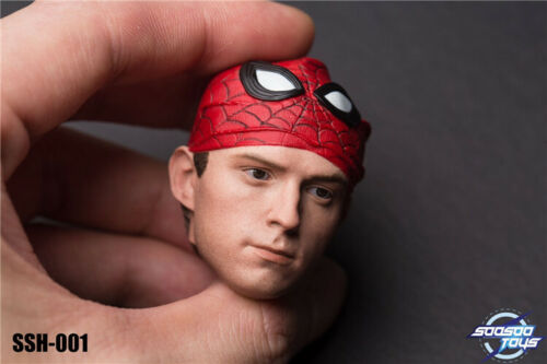 SOOSOOTOYS 1/6 Peter Parker Head Carving Sculpt Model Spider-man for 12" Figure 