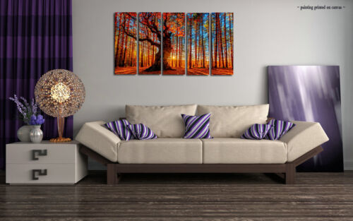 Large Framed Autumn Forest Landscape Print Painting Canvas Art Wall Home Decor