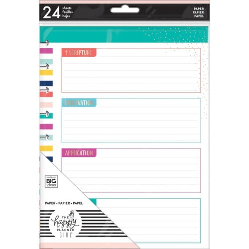 Paper Inserts MAMBI The CLASSIC Happy Planner Faith Warrior 24 Sheets Paper