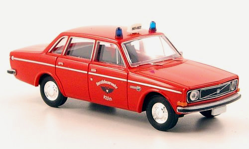 wonderful German BREKINA-modelcar VOLVO 144 /"NOTARZT/" 1972 HO-scale 1//87 red