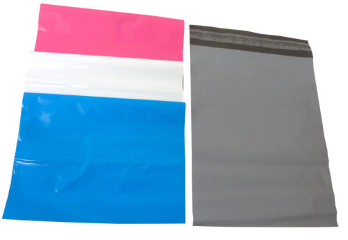 Courrier Postal Sacs envalopes Self Seal polyéthylène Gris Rose Bleu Blanc 10" X 14" 