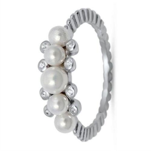 Five Freshwater Pearl Ring Sterling Silver 925 Best Price Jewelry Selectable