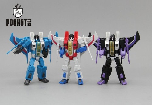 Mini G1 F15 Team Decepticons Starscream Thundercracker Skywarp 4/" Action Figure