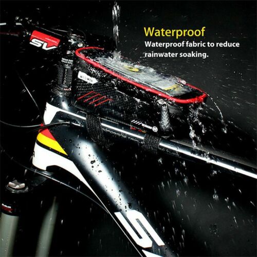 Details about  &nbsp;WILD MAN Mountain Bike Bags Waterproof MTB Mobile Phone Case Front Tube Bags US