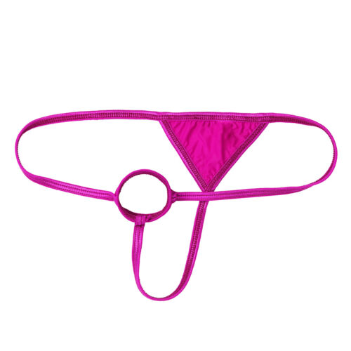 Men's O-Ring T-Back Thong Bikini Briefs G-string Crotchless Underwear Panties 