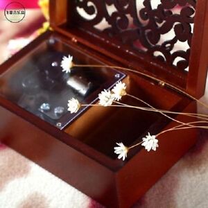 Rectangle Wood Carving Jewelry  Wind Up Music Box YOU ARE MY SUNSHINE