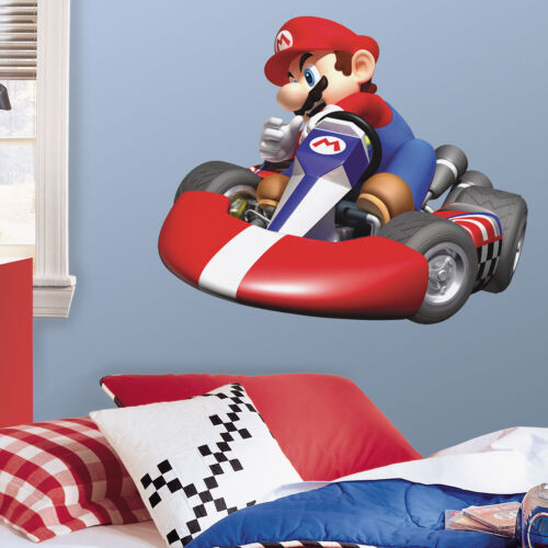Super Mario Bros Kart Gigante Pared Calcomanía Vinilo Pared Adhesivo Niños Habitación 41m 