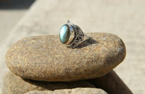 Details about   925 Sterling Silver Oval Shape Natural Labradorite Designer Handmade Ring KG 