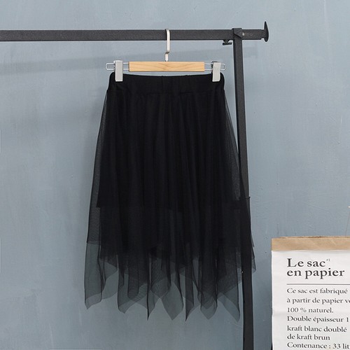 Women Ladies High Waist Tulle Tutu Skirt Elastic Mesh Layered Ruffle Dress