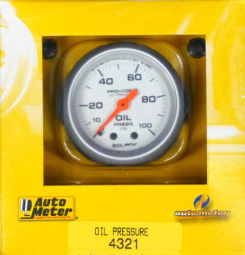 Auto Meter 4321 Ultra Lite Oil Pressure Gauge 0-100 PSI Mechanical 2 1/16 