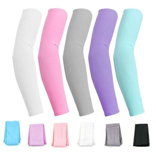 Women Lady Arm Sleeve Cover Cycling Sports UV Sun Protection Solid