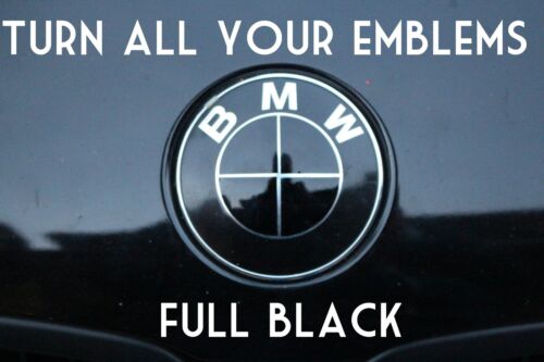 Gloss Black BMW Emblem Vinyl Overlay Rims Hood Trunk Steering Wheel Decal
