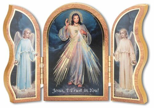 Gold Geprägt Göttliche Barmherzigkeit Triptychon