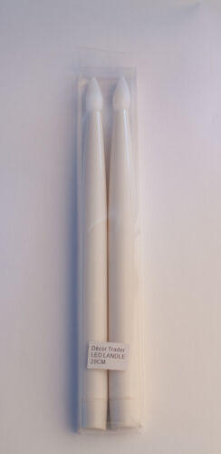 CHRISTMAS LED TAPER CANDLES WITH FLICKER 27,5 CM HEIGHT PACK OF 2 FREE DELIVERY