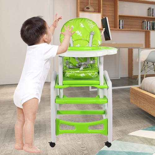 Plastic Baby Highchair Infant High Feeding Seat 3 in1 Toddler Table Chair New