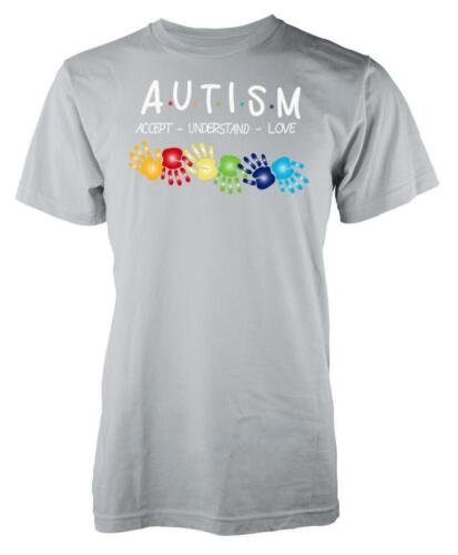 Autism Rainbow Hands Accept Understand Love Kids T Shirt