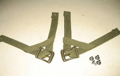 /"A/" YOKE CHIN STRAP Green Strap with Green steel Buckles WW11 US A-162