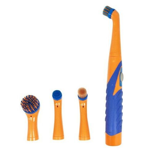 Sonic Scrubber Electric Cleaning Brush Ultrasonic Dust Cleaner W// 4 Heads Tool*