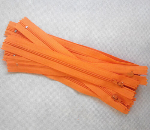 10pcs  Tangerine  Nylon Coil Zippers Tailor Sewer Craft 9 Inch Crafter's FGDQRS 