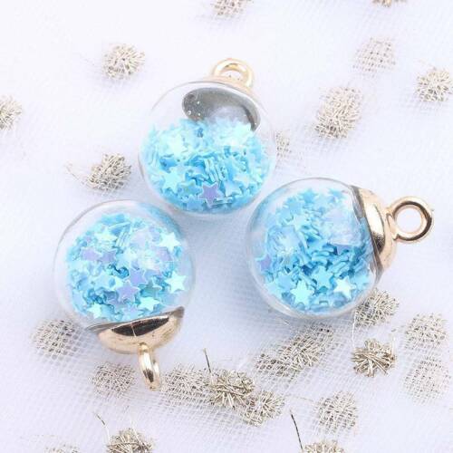 Glass Ball Pendants Confetti MakingTransparent DIY Jewelry Charms 20Pcs Round 
