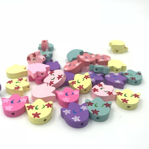 En Bois Perles Mixte Couleur tulipe fleurs pour bébé Crafts /& Sucette Clip Collier À faire soi-même