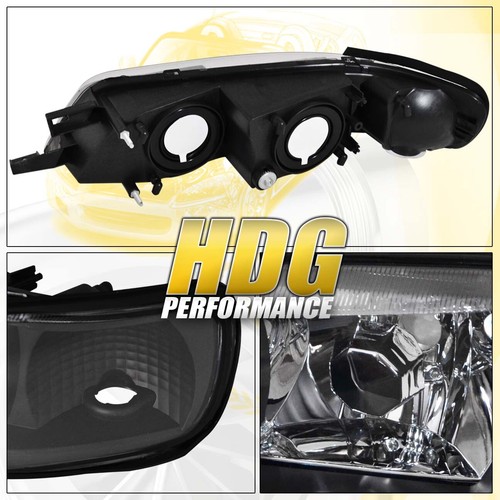 For 1995-1999 Nissan Maxima 95-99 Black Headlight Headlamp Clear Lens Reflector