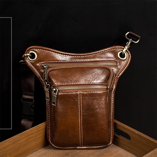 Mode Hüft Tasche Männer Leder Tasche Vintage FAlle Bein Beutel Pack Ober Sc F6C7