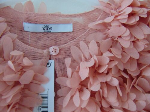 M/&S Dusky Pink Textured Flower Bollero Bridesmaid//Occasion Age 1-2  3-4  5-6