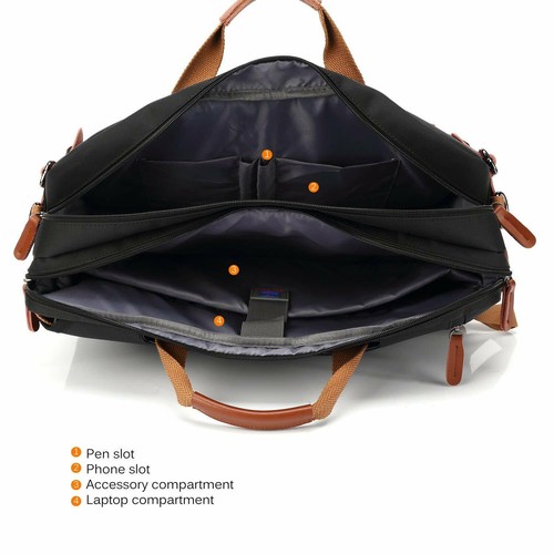 COOLBELL Laptop Bag Backpack Messenger Shoulder Case Handbag 17.3/" Convertible