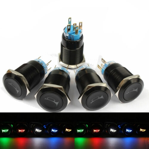 Details about  / 12V Horn Push Button 16mm Momentary Metal Switch Car Boat LED IP67 Waterproof