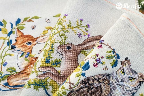 Merejka puntada cruzada contada Kit en 32 CT Evenweave-el Fawn