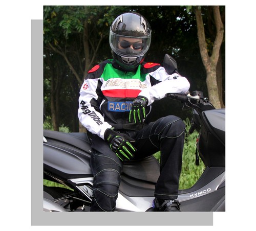 Riding Tribe Motorcycle Jacket Motocross Off-Road Racing With Armor 5pc EVA Gear