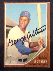George-Altman-Autographed-Card-Topps-240-1962-Chicago-Cubs