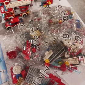 LEGO City Fire Lot Partial 6004 60110 Fire Station Engines Minifigs And More