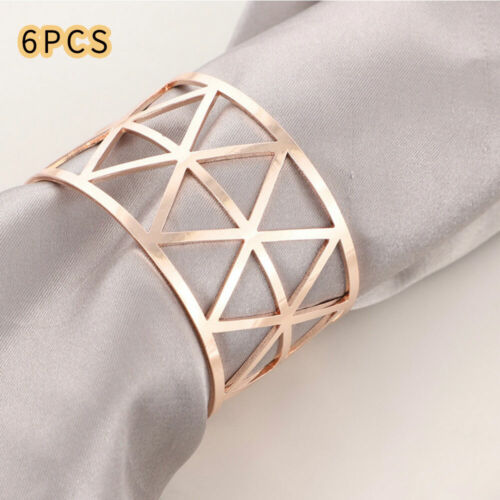 Alloy Napkin Rings Table Decoration Accessories 6/12PCS For Wedding Dinner Party