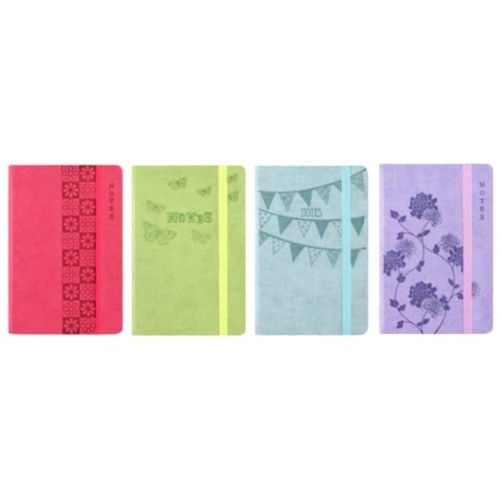 GREEN BLUE LILAC A4//A5 SOFT TOUCH NOTEBOOKS- 4 COLOURS TO CHOOSE FROM- PINK