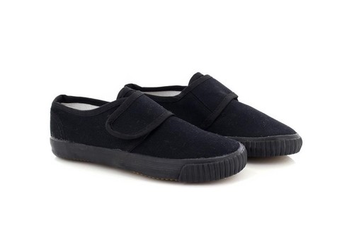 DEK R4306 Junior Touch Fastening Classic School Plimsolls Black