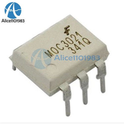 10Pcs Fairchild MOC3021 Random-Phase Optoisolators Triac Driver Output DIP-6