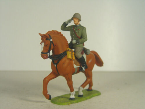 Dt Soldat Offizier zu Pferd braun Preiser Elastolin Figur 1:25-56050 #69 #E