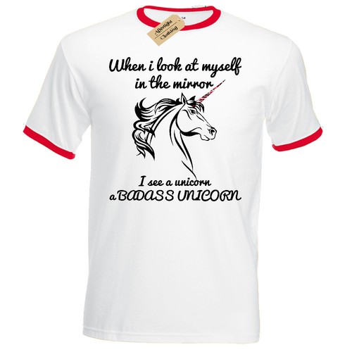Badass Unicorn T-Shirt Herren Lustige Ringer