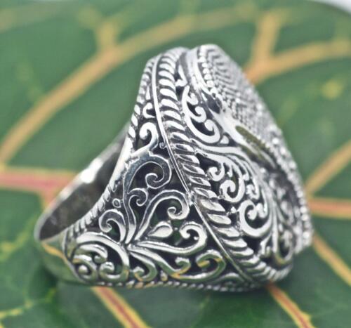 Handmade Sterling Silver .925 Bali Ying Yang Large Detailed Filigree Dome Ring. 