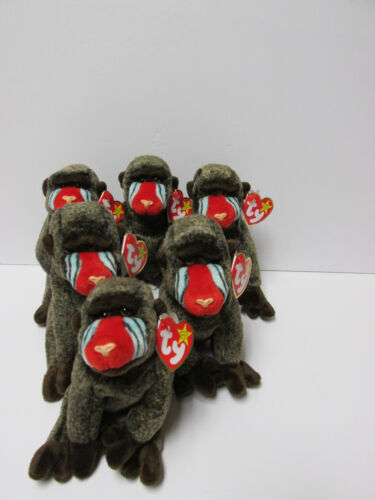 "Cheeks" the Baboon ALL MINT W/Tags Ty Beanie Baby SEALED BAG * ONE DOZEN 12 