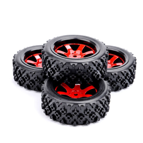 4X Rally Tires and 12mm Hex Wheel For HSP HPI RC 1//10 Off Road Car D6NKR+PP0487